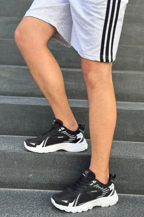 HIGH PLATFORM RUNNING MEN SNEAKERS BLACK-WHITE/ZEBA 