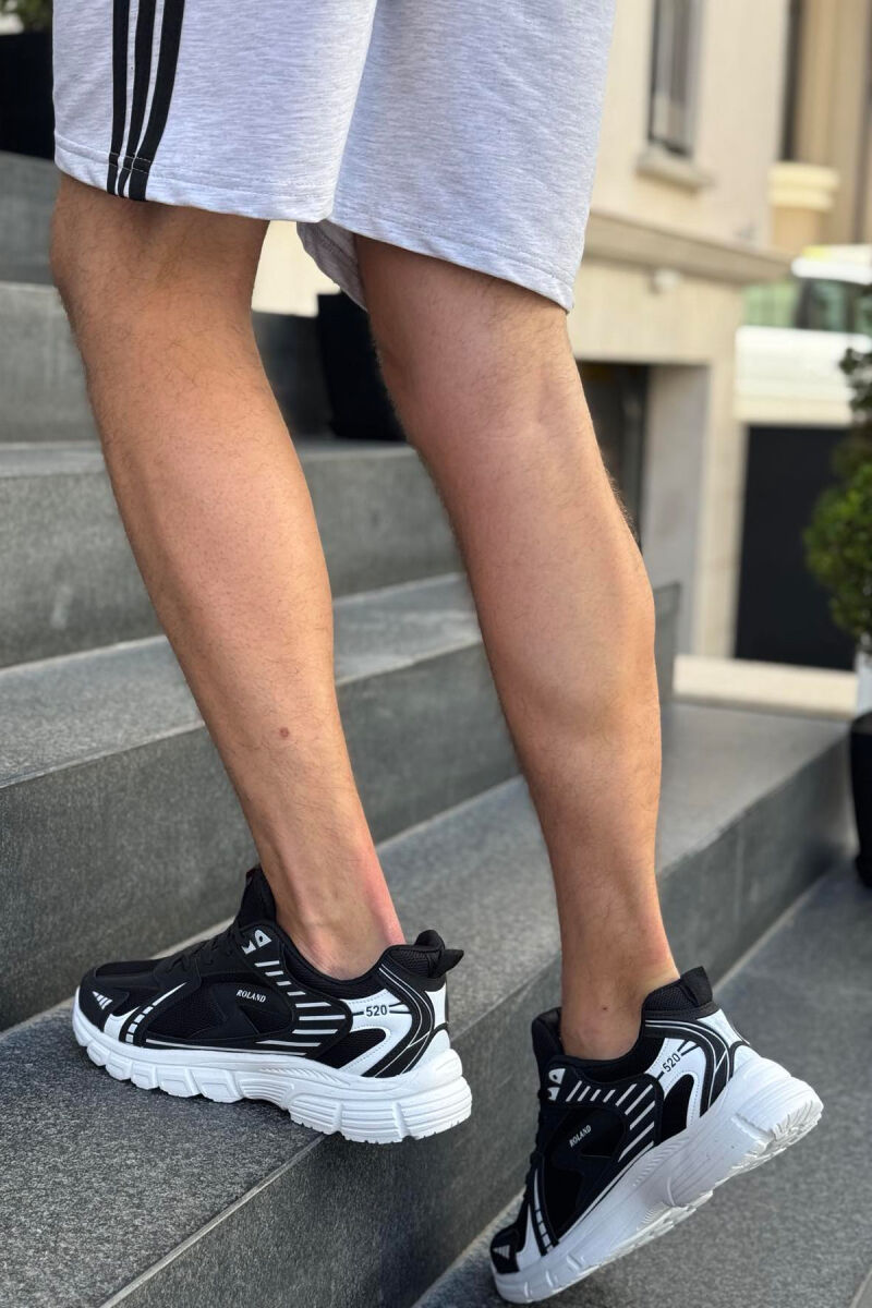 HIGH PLATFORM RUNNING MEN SNEAKERS BLACK-WHITE/ZEBA - 6