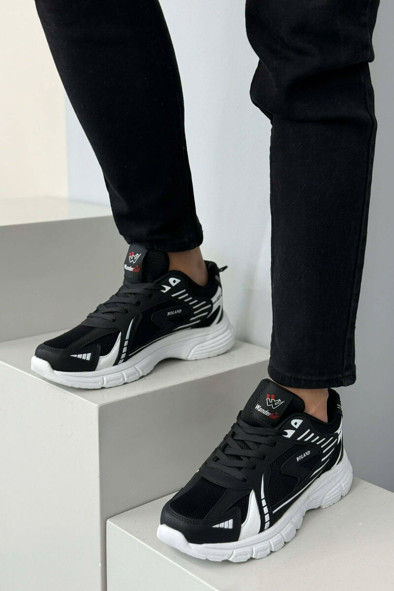 HIGH PLATFORM RUNNING MEN SNEAKERS BLACK-WHITE/ZEBA - 4