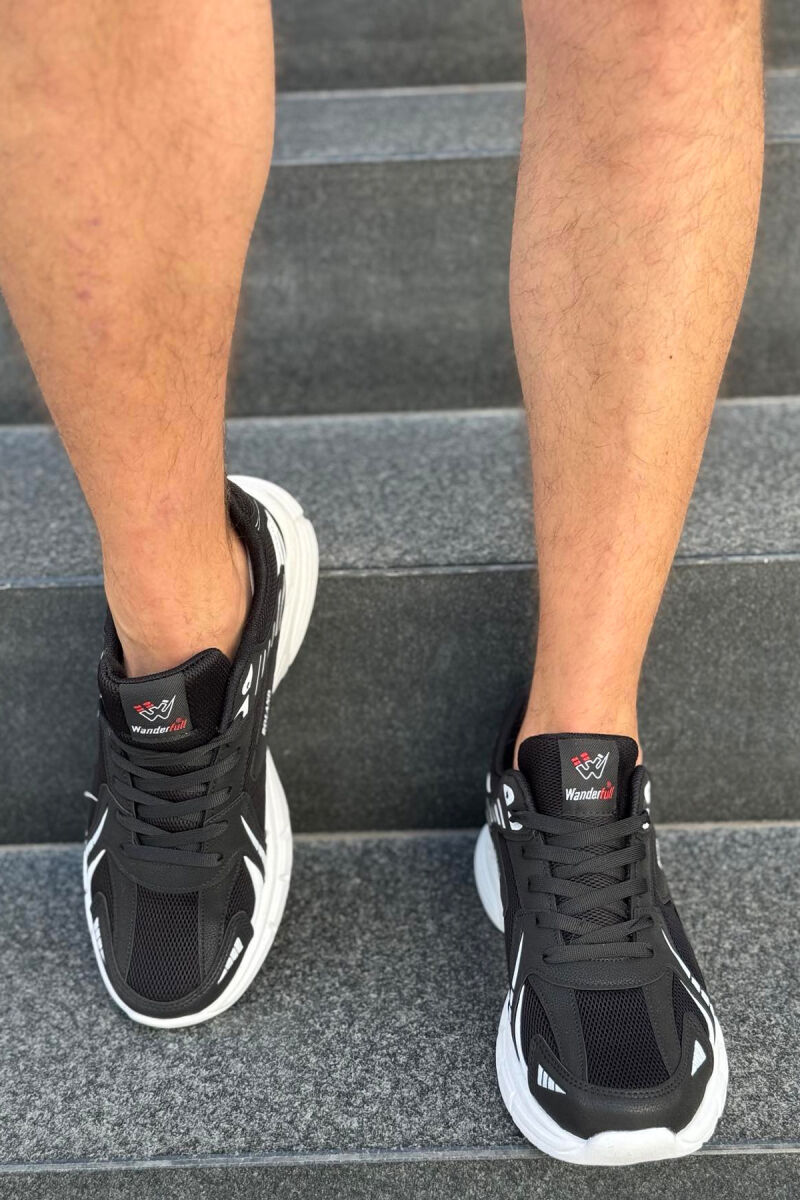 HIGH PLATFORM RUNNING MEN SNEAKERS BLACK-WHITE/ZEBA - 4