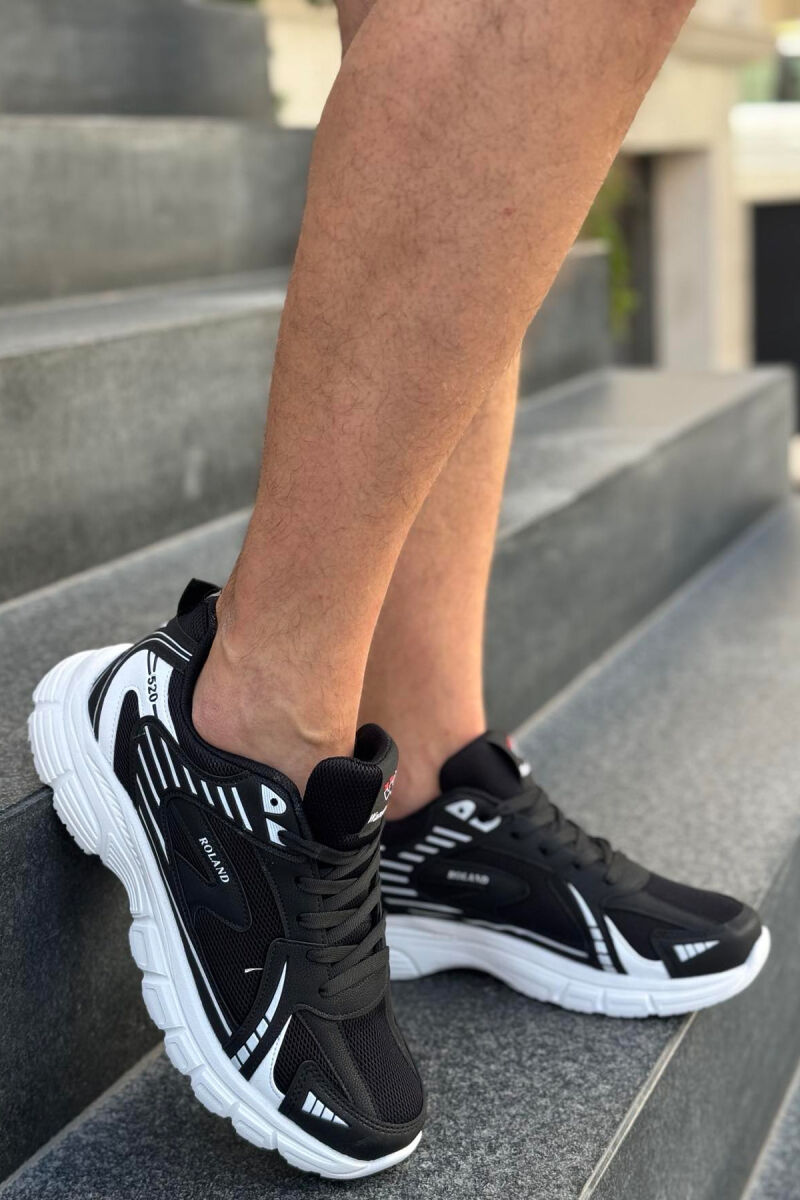 HIGH PLATFORM RUNNING MEN SNEAKERS BLACK-WHITE/ZEBA - 5