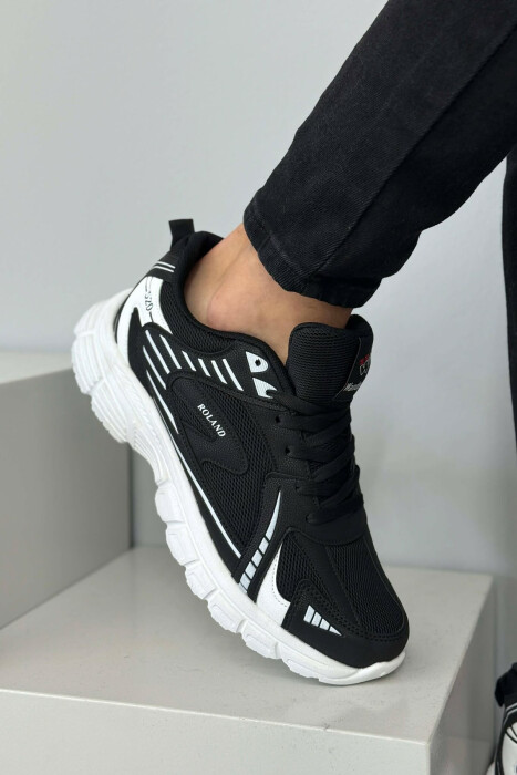 HIGH PLATFORM RUNNING MEN SNEAKERS BLACK-WHITE/ZEBA - 2