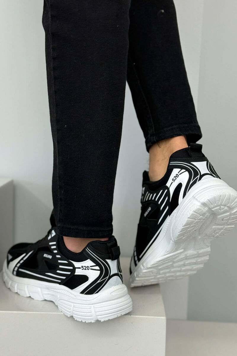 HIGH PLATFORM RUNNING MEN SNEAKERS BLACK-WHITE/ZEBA - 3