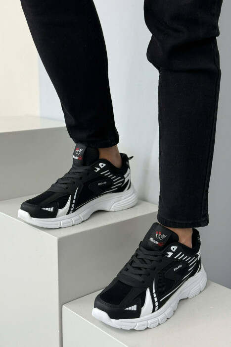 HIGH PLATFORM RUNNING MEN SNEAKERS BLACK-WHITE/ZEBA - 4