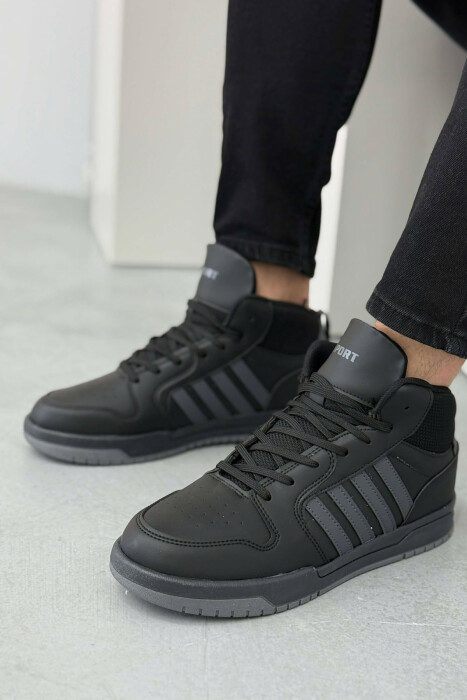 HIGH TOP FOUR STRIPES MEN SNEAKERS BLACK-GREY/ZEGR - 2