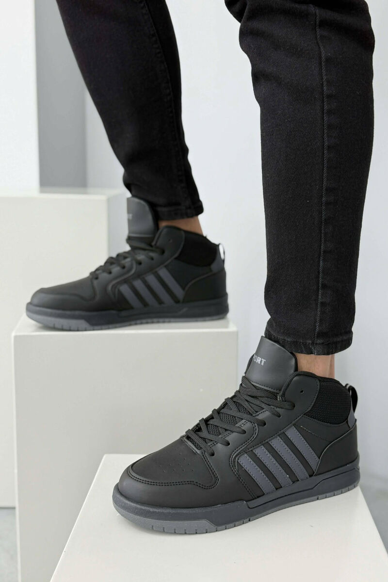 HIGH TOP FOUR STRIPES MEN SNEAKERS BLACK-GREY/ZEGR - 3