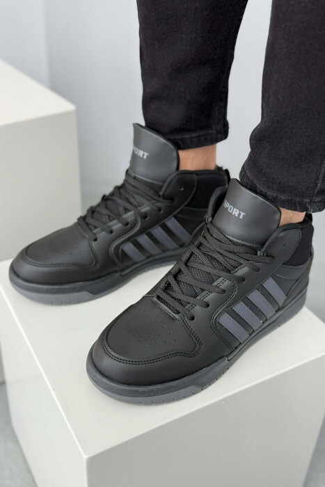 HIGH TOP FOUR STRIPES MEN SNEAKERS BLACK-GREY/ZEGR - 5