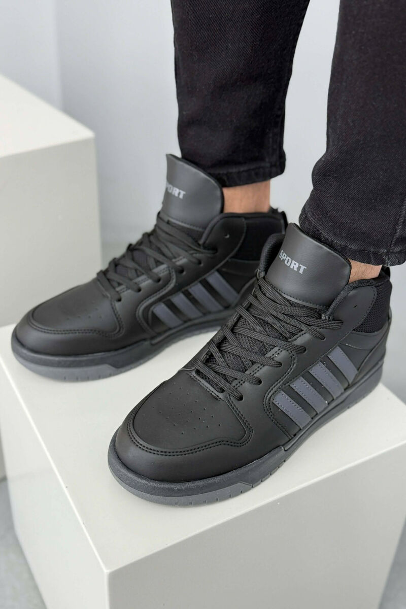 HIGH TOP FOUR STRIPES MEN SNEAKERS BLACK-GREY/ZEGR - 5