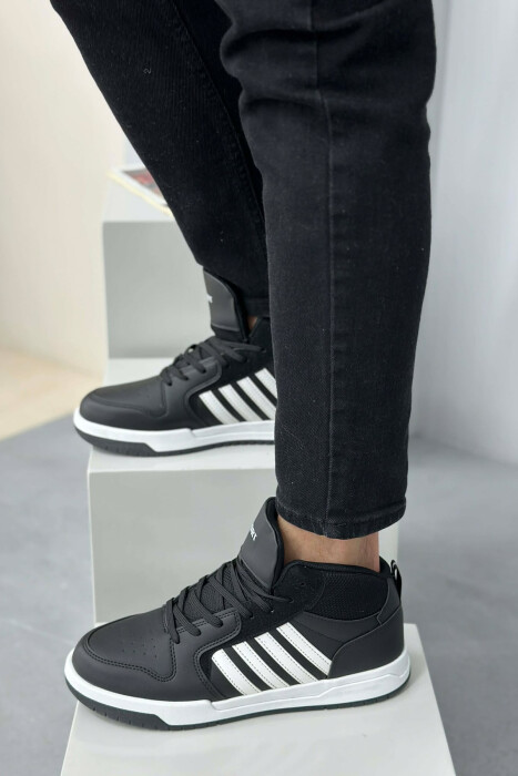 HIGH TOP FOUR STRIPES MEN SNEAKERS BLACK-WHITE/ZEBA - 2