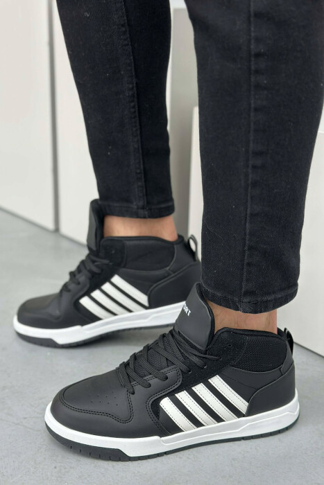 HIGH TOP FOUR STRIPES MEN SNEAKERS BLACK-WHITE/ZEBA - 3