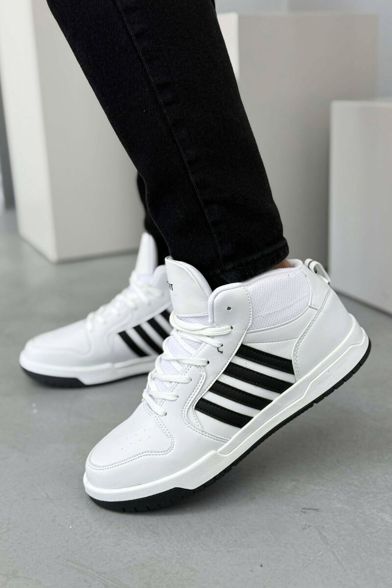 HIGH TOP FOUR STRIPES MEN SNEAKERS WHITE-BLACK/BAZE - 2
