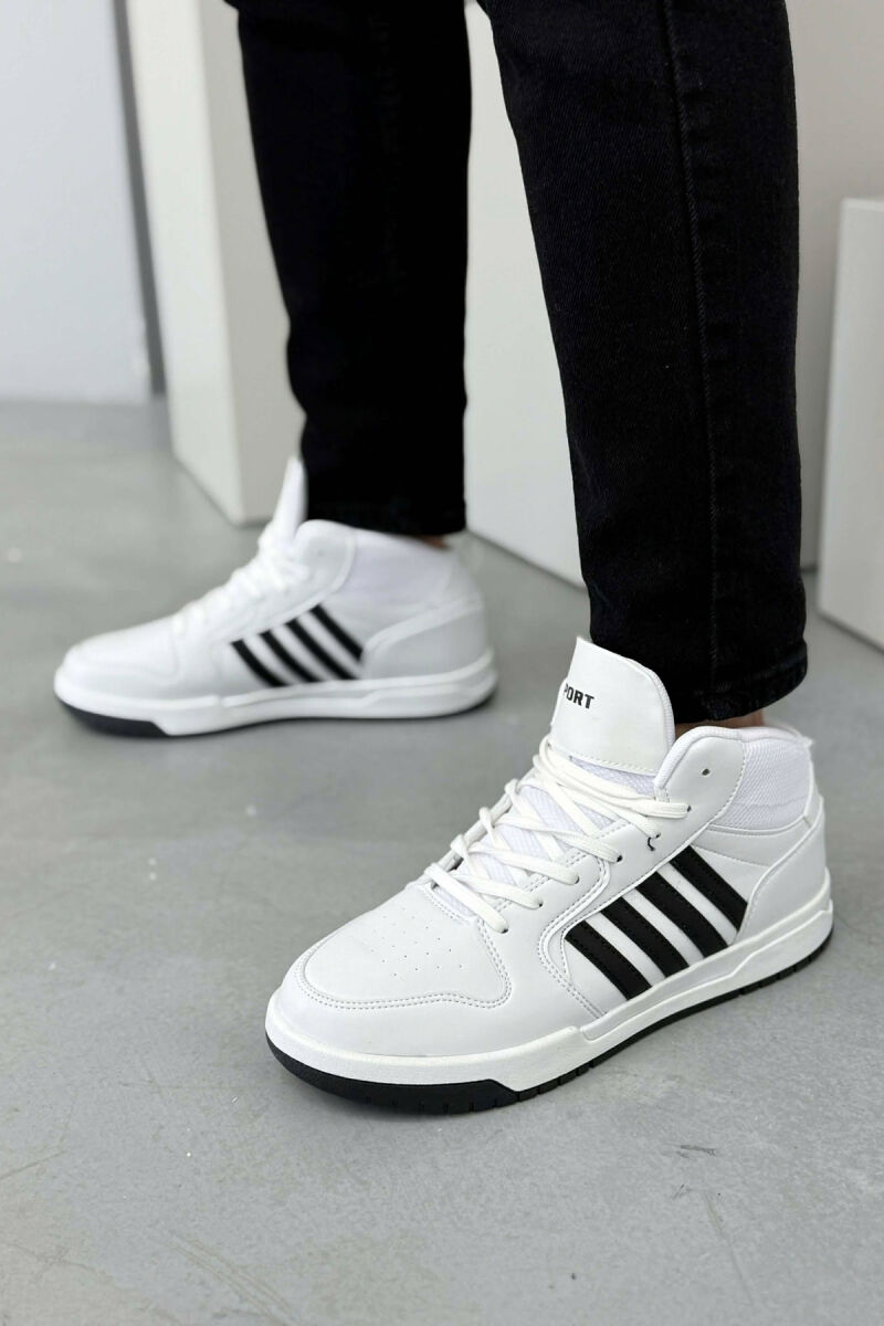 HIGH TOP FOUR STRIPES MEN SNEAKERS WHITE-BLACK/BAZE - 3