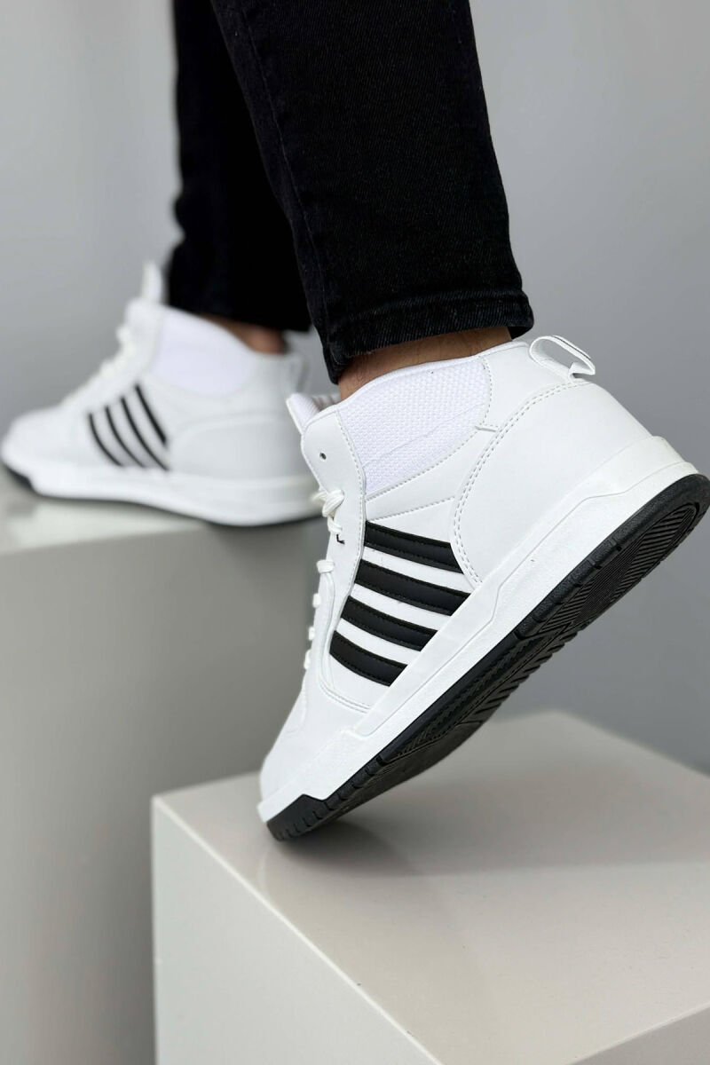 HIGH TOP FOUR STRIPES MEN SNEAKERS WHITE-BLACK/BAZE - 5