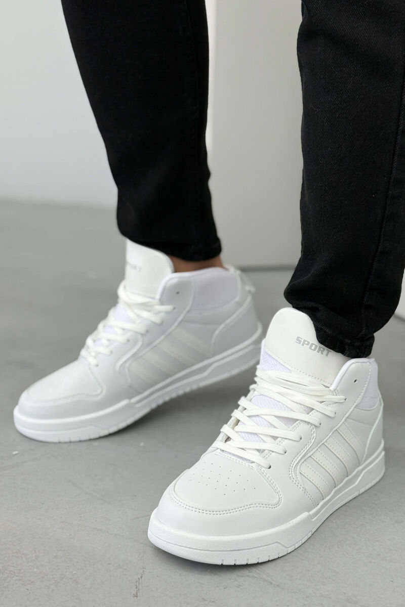 HIGH TOP FOUR STRIPES MEN SNEAKERS WHITE-E BARDHE - 1