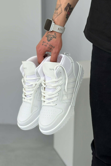 HIGH TOP FOUR STRIPES MEN SNEAKERS WHITE-E BARDHE - 2