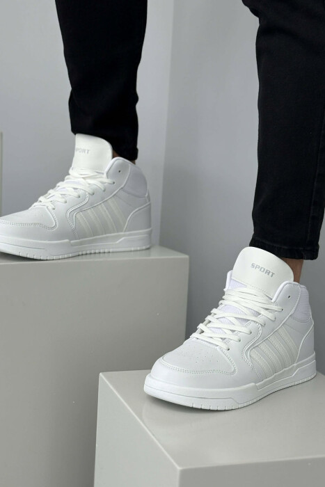 HIGH TOP FOUR STRIPES MEN SNEAKERS WHITE-E BARDHE - 3