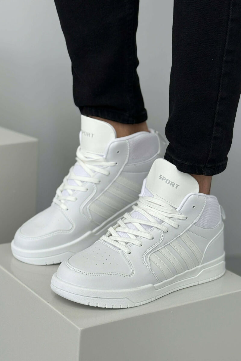 HIGH TOP FOUR STRIPES MEN SNEAKERS WHITE-E BARDHE - 5