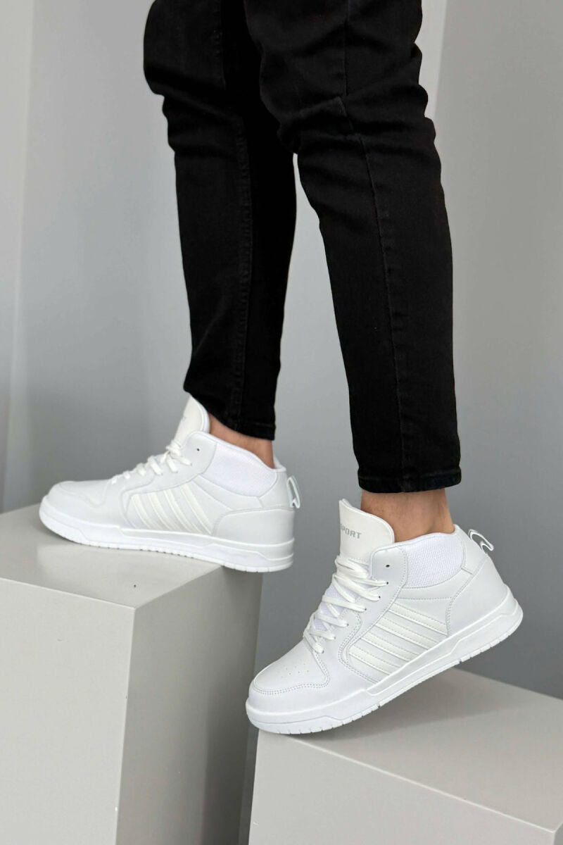 HIGH TOP FOUR STRIPES MEN SNEAKERS WHITE-E BARDHE - 6