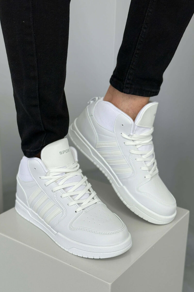 HIGH TOP FOUR STRIPES MEN SNEAKERS WHITE-E BARDHE - 7