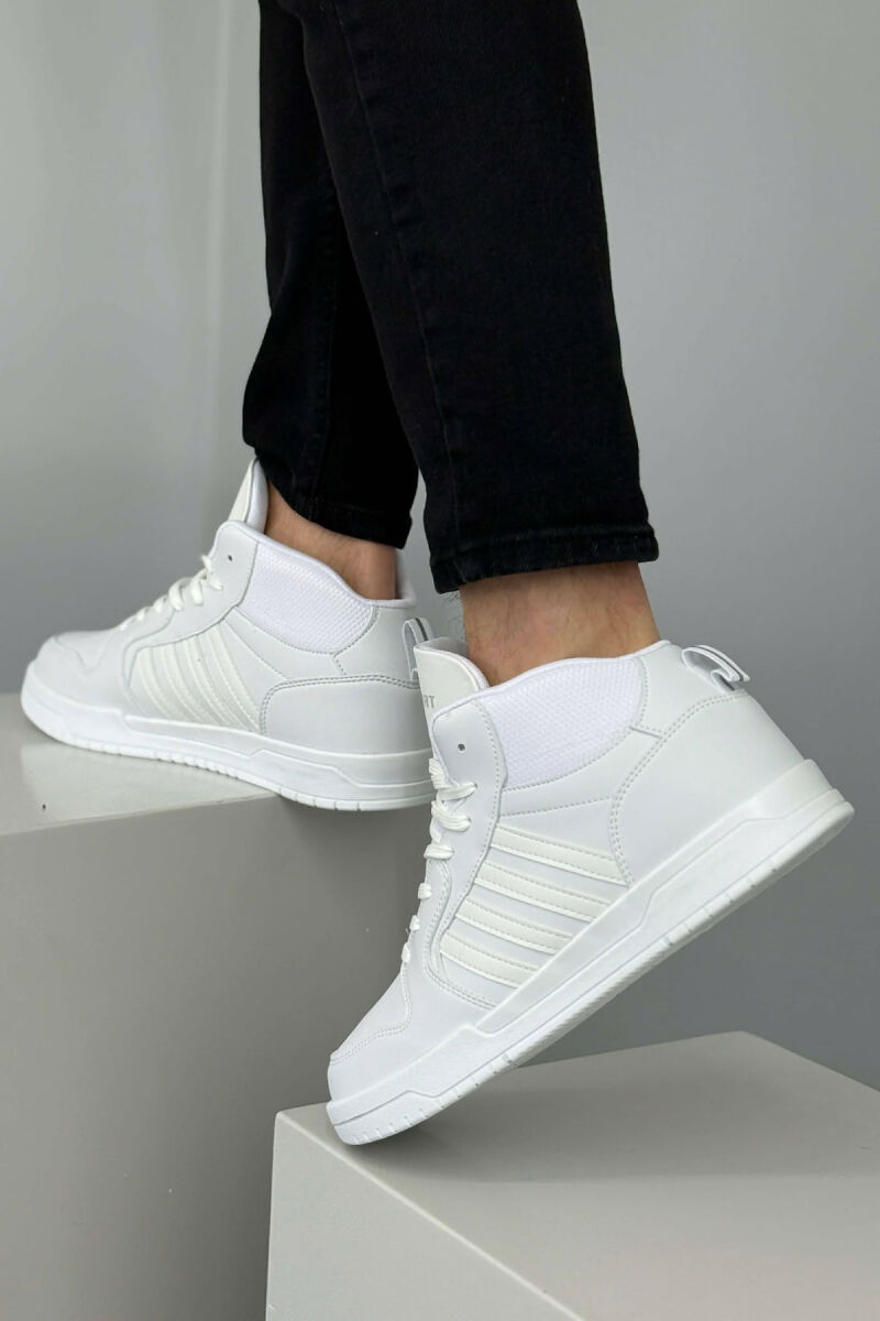 HIGH TOP FOUR STRIPES MEN SNEAKERS WHITE-E BARDHE - 8