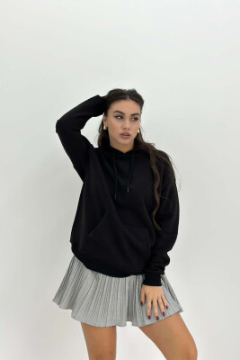 HOOD COTTON FLUFFY WOMAN HOODIE BLACK/ E ZEZE 