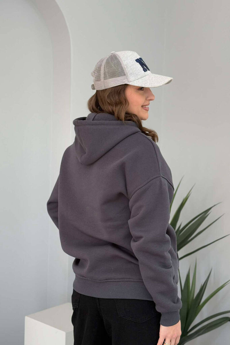 HOOD COTTON FLUFFY WOMAN HOODIE GREY/GRI - 3