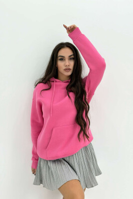 HOOD COTTON FLUFFY WOMAN HOODIE PINK/ROZE 