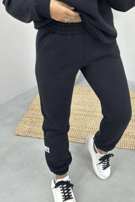 HOOD COTTON FLUFFY WOMAN SET BLACK/ E ZEZE - 4