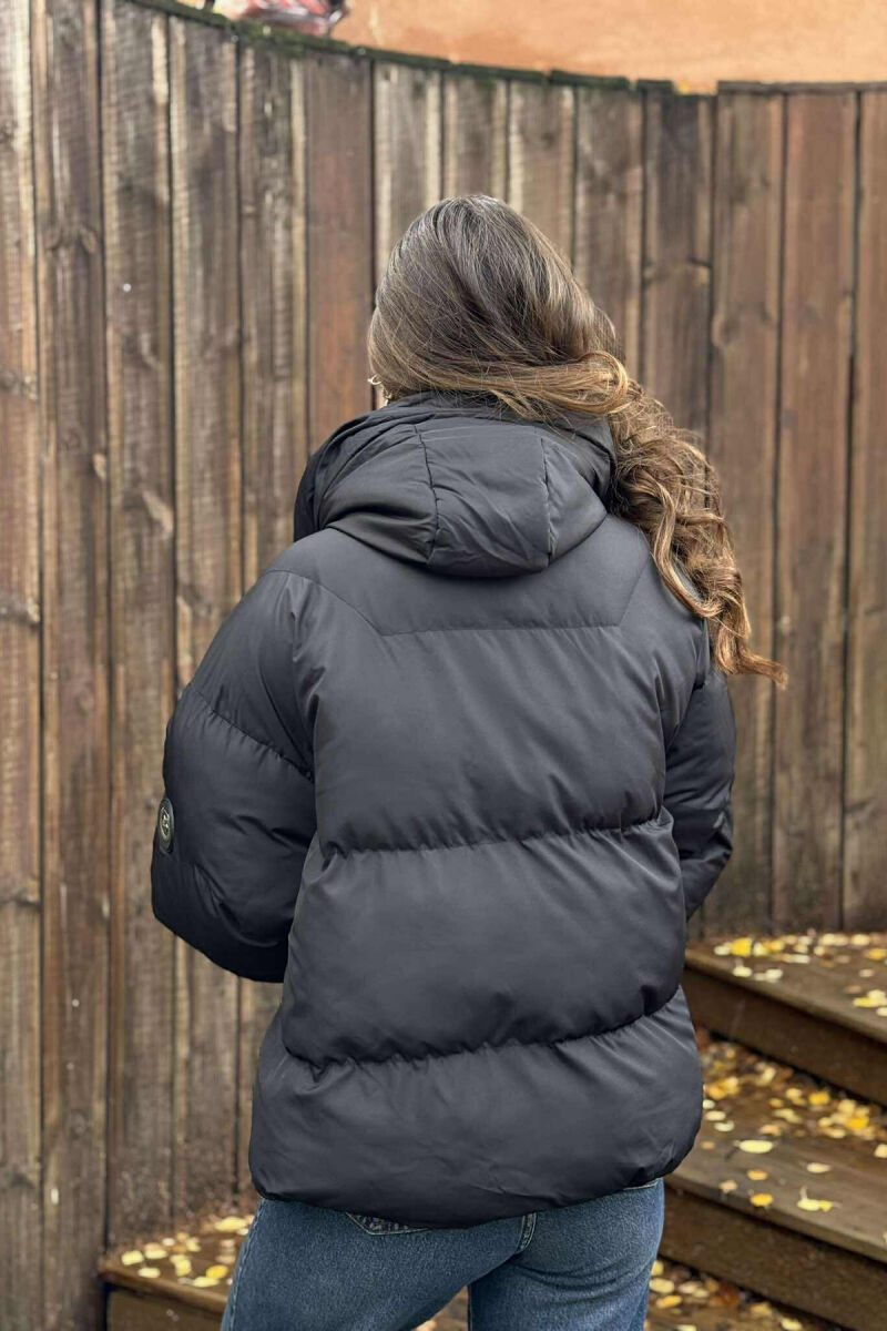 HOOD CROPPED WOMEN PUFFER JACKET BLACK/ E ZEZE - 4