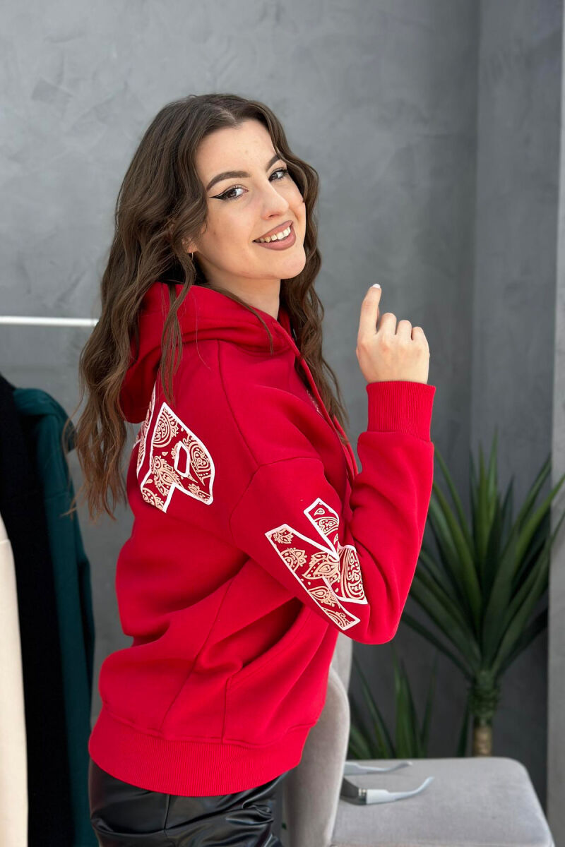 HOOD FLYFFY ONE COLOR WOMAN HOODIE RED/E KUQE - 2