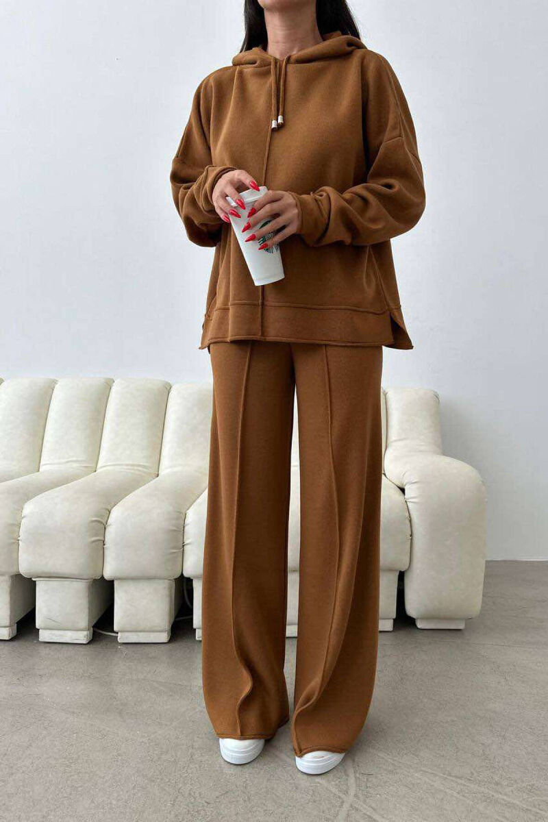 HOOD ONE COLOR SIMPLE WOMAN SET BROWN/KAFE - 6