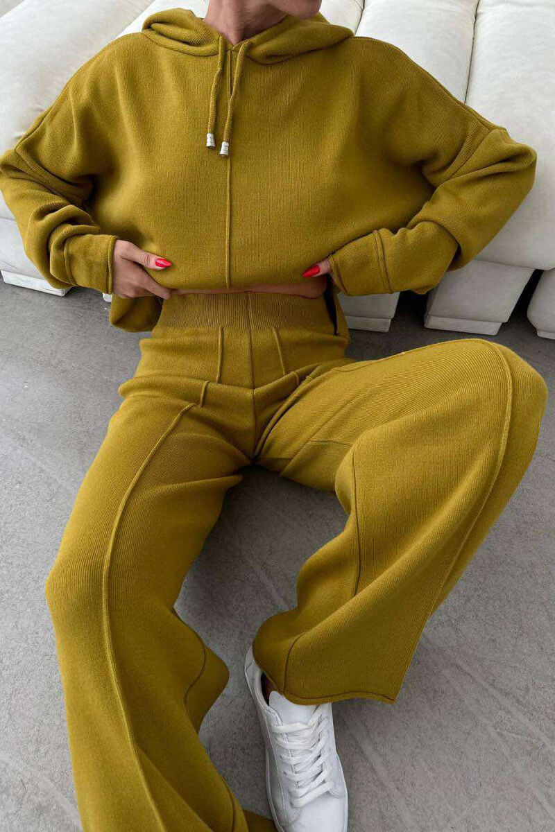 HOOD ONE COLOR SIMPLE WOMAN SET OLIVE/ULLI - 2