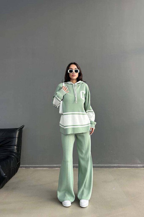 HOOD ONE COLOR WOMAN SET MINT/MENTE - 1