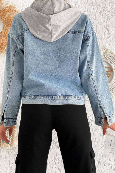 HOOD POCKET DENIM WOMAN JACKET LIGHTBLUE/BZ - 4