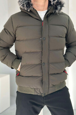 HOOD POCKET SIMPLE MAN PUFFER JACKET DARK GREEN/JEE 