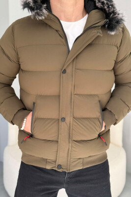 HOOD POCKET SIMPLE MAN PUFFER JACKET OLIVE/ULLI 