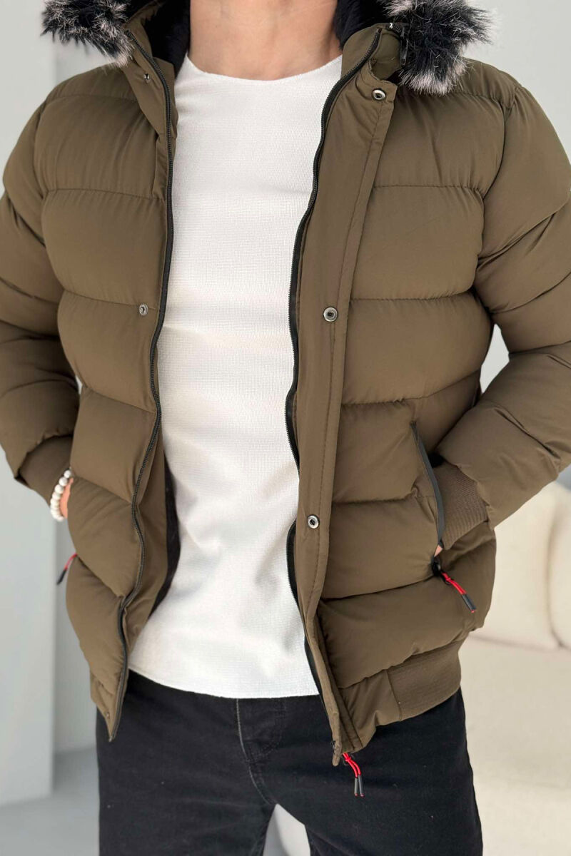 HOOD POCKET SIMPLE MAN PUFFER JACKET OLIVE/ULLI - 4