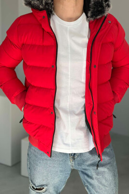 HOOD POCKET SIMPLE MAN PUFFER JACKET RED/E KUQE 