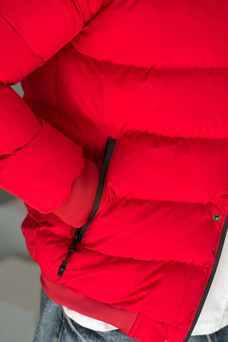 HOOD POCKET SIMPLE MAN PUFFER JACKET RED/E KUQE - 3