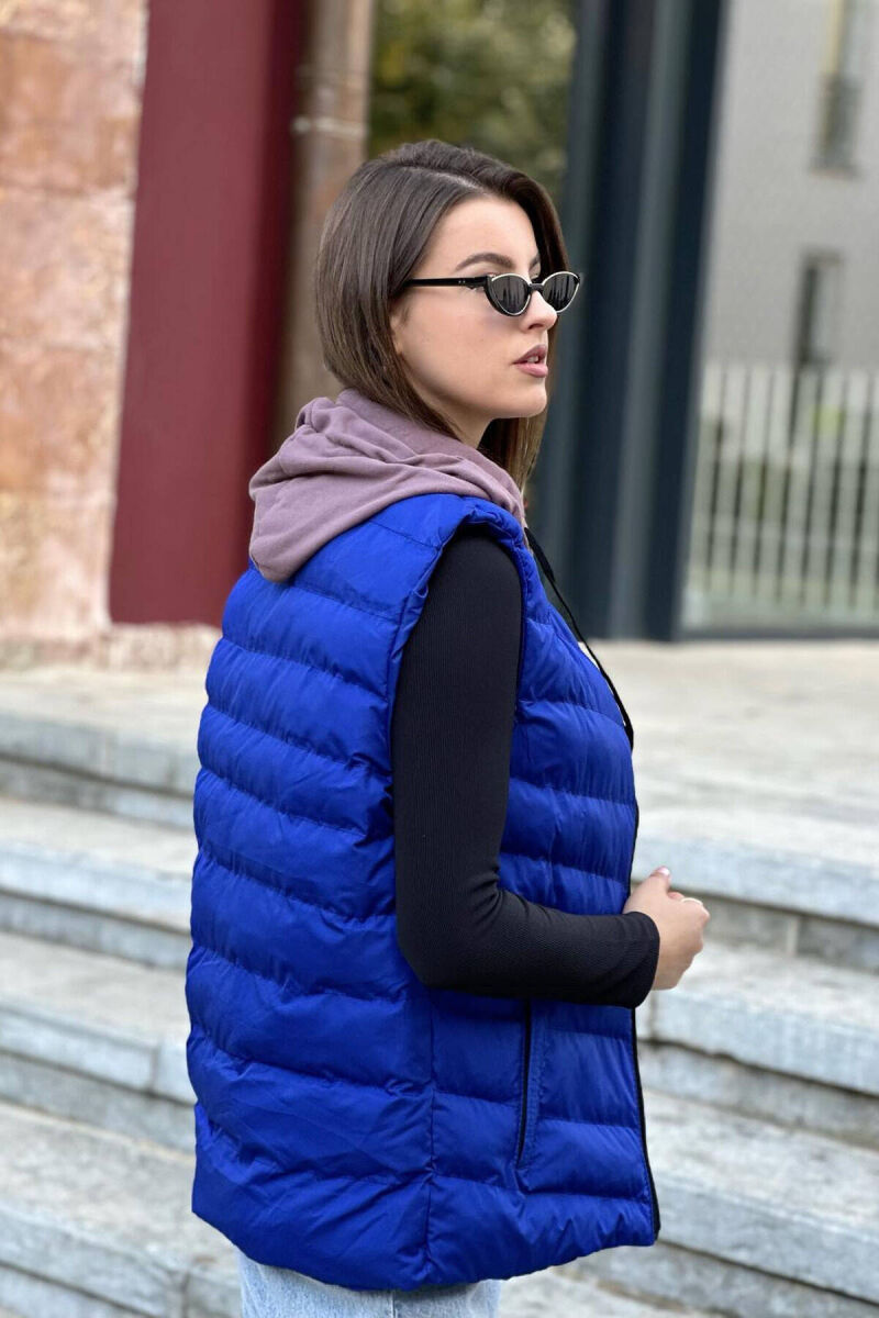 HOOD SIMPLE WOMAN VEST ELECTRIC BLUE/BLEL - 2