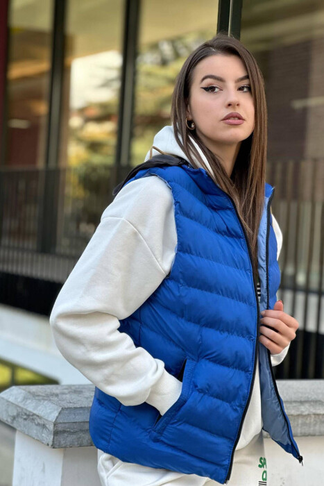 HOOD SIMPLE WOMAN VEST NAVY BLUE/BLU MARINE 