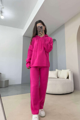 HOOD SWEATER+TROUSERS ONE COLOR WOMAN SET FUCHSIA/CIKLAMI 