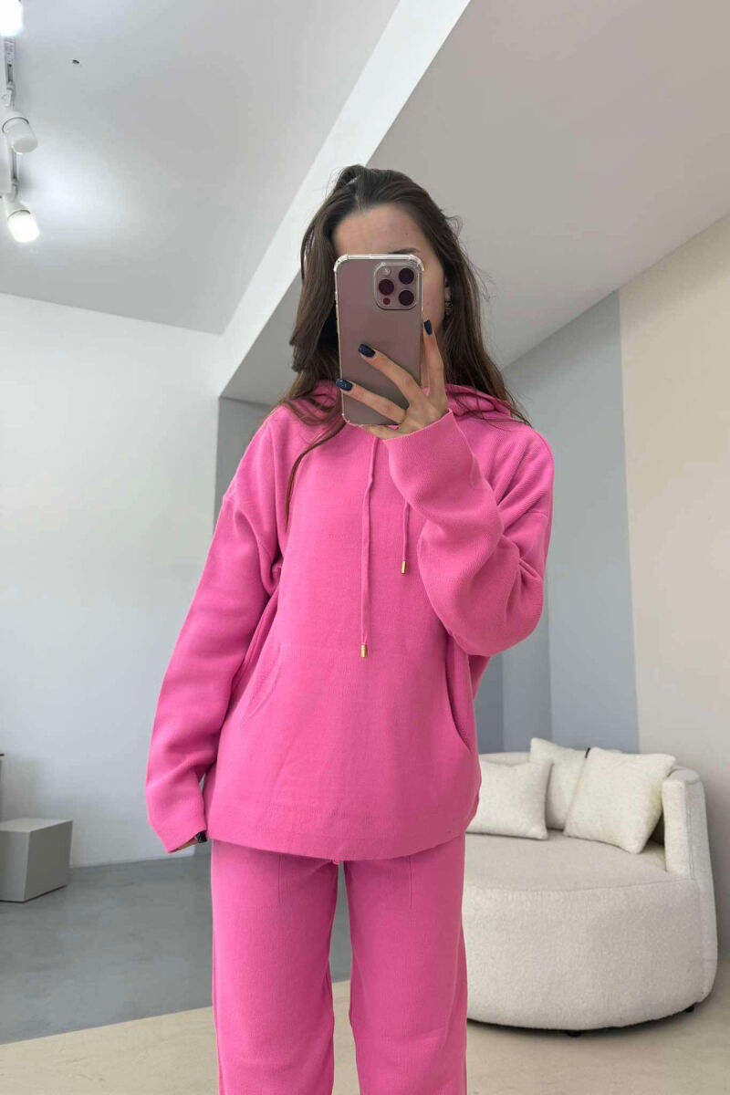 HOOD SWEATER+TROUSERS ONE COLOR WOMAN SET PINK/ROZE - 2