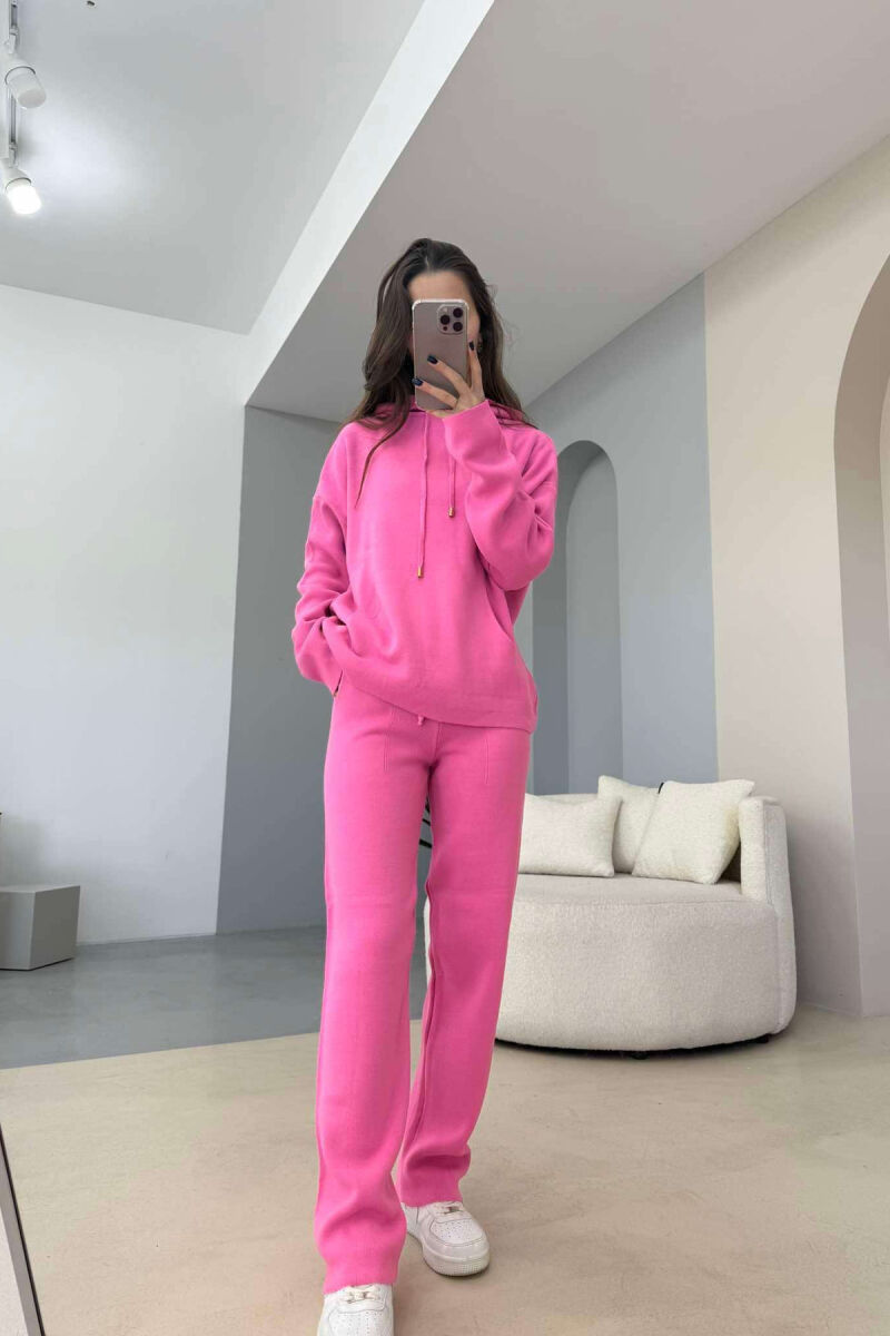 HOOD SWEATER+TROUSERS ONE COLOR WOMAN SET PINK/ROZE - 3