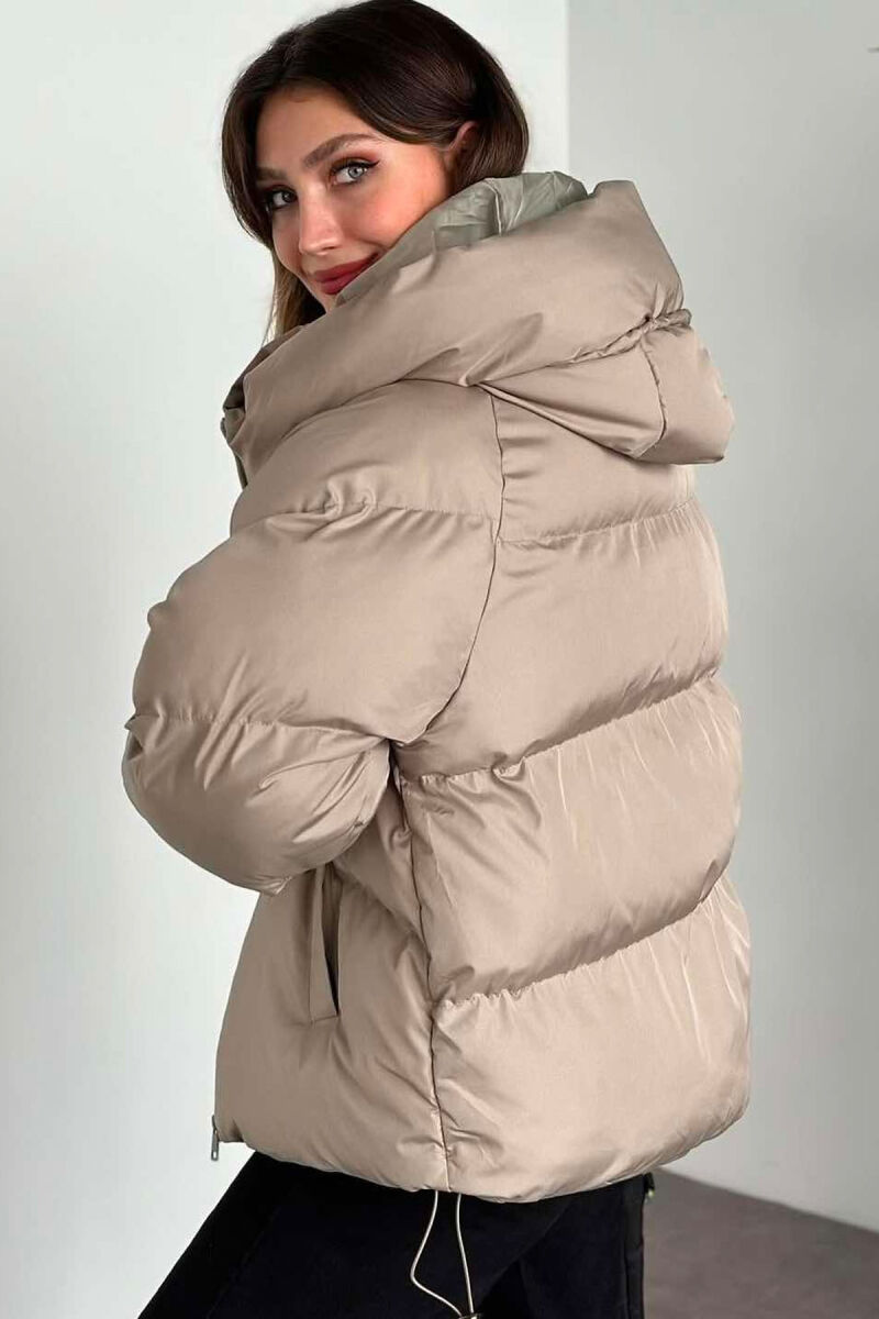 HOOD WOMEN PUFFER JACKET BEIGE/BEZHE - 3