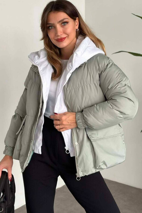 XHUP ME KAPUC PËR FEMRA NË NGJYRËN MENTE - KLAUDIO FASHION