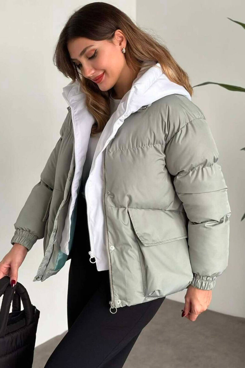HOOD WOMEN PUFFER JACKET MINT/MENTE - 3