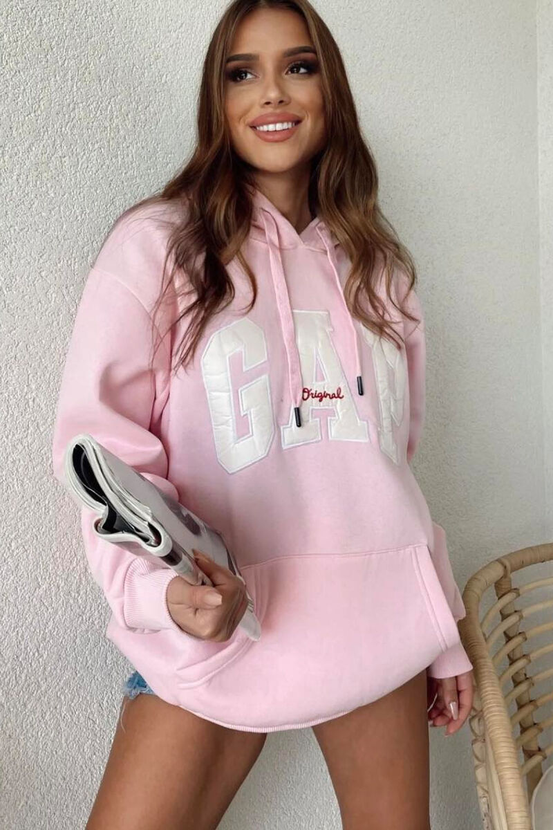 HOOD WRITTINGS WOMAN HOODIE BABY PINK/ROZB - 1