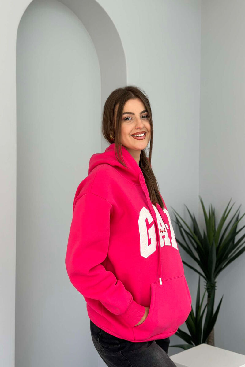 HOOD WRITTINGS WOMAN HOODIE FUCHSIA/CIKLAMI - 2