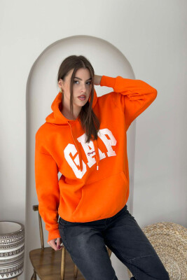 HOOD WRITTINGS WOMAN HOODIE ORANGE/PORTOKALLI 